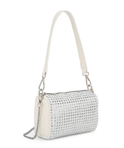 Fashion Rhinestone Handbag LUS-20206 WHITE